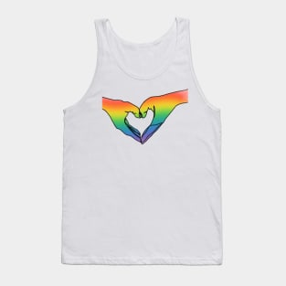 Rainbow Heart Hands Tank Top